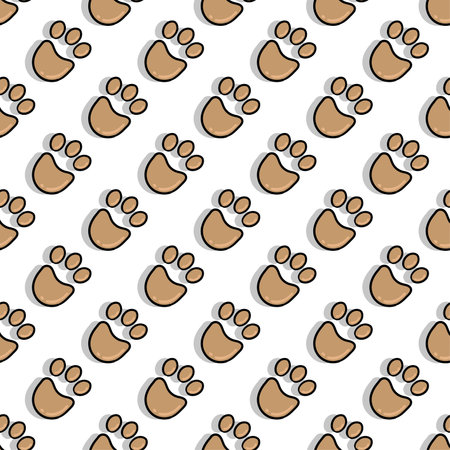 dog footprints pattern background print. Great for summer vintage fabric, scrapbooking, wallpaper, giftwrap. repeat pattern background designのイラスト素材