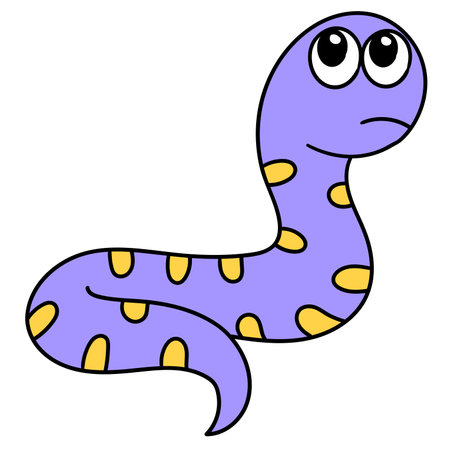 the giant python was daydreaming doodle kawaii. doodle icon image. cartoon caharacter cute doodle drawのイラスト素材