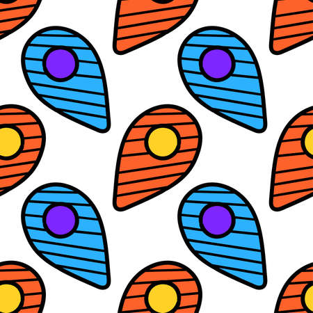pin location pattern seamless textile print. Great for summer vintage fabric, wallpaper, giftwrap....