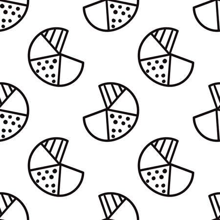 pie diagram data pattern seamless textile print. Great for summer vintage fabric, wallpaper, giftwrap. repeat pattern background designのイラスト素材