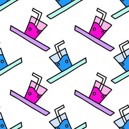 a glass of syrup seamless textile print. Great for summer vintage fabric, scrapbooking, wallpaper, giftwrap. repeat pattern background designのイラスト素材