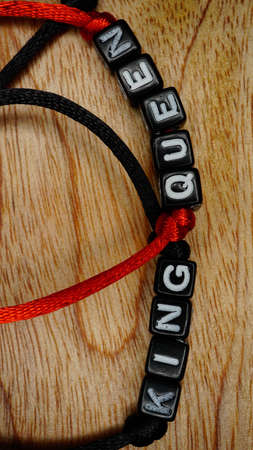 Alphabet initials bracelet with king and queen names. fashion accessories bracelet rope