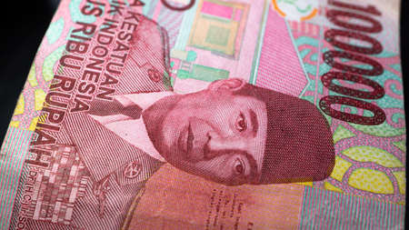 Indonesian money is one hundred thousand rupiah. macro close up photoshootのeditorial素材