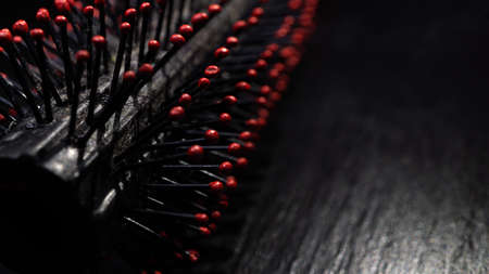 hair comb macro photo. macro close up photoshoot