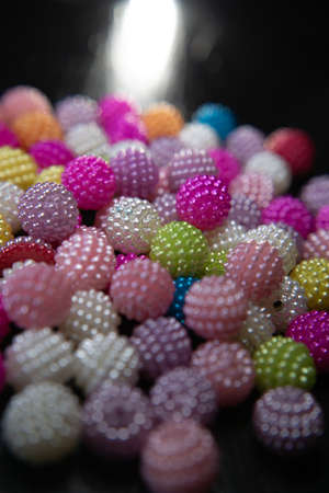 colorful fancy beads. macro photography. close up shootの写真素材