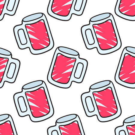 drink glass seamless pattern textile print. Great for summer vintage fabric, scrapbooking, wallpaper, giftwrap. repeat pattern background designのイラスト素材