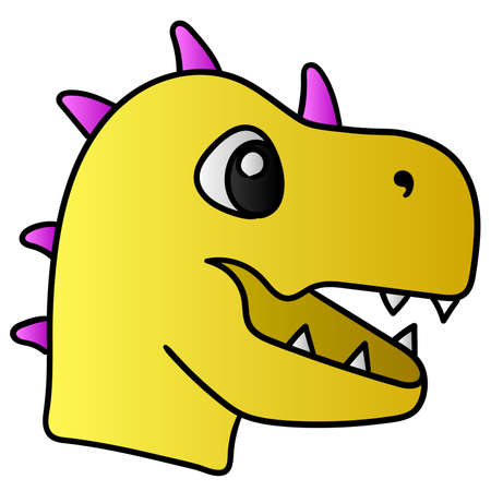 dinosaur with a happy smiling face. doodle icon drawing, vector illustration carton emoticonのイラスト素材