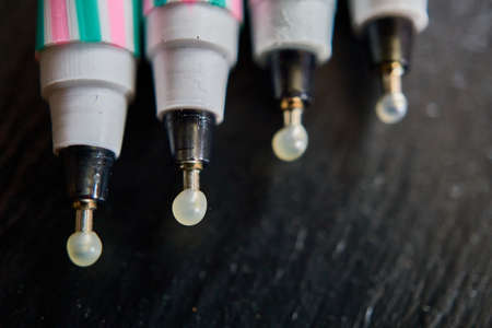The tip of the new pen was still closed,photo art. creative photography