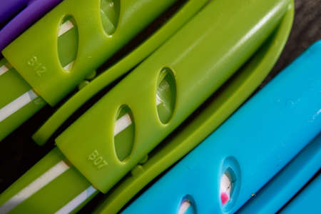 colored striped pens,photo art. creative photographyの写真素材