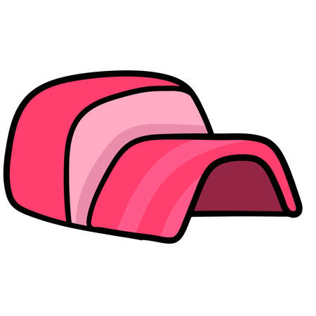 red sporty hat. carton emoticon. doodle icon drawing, vector illustrationのイラスト素材