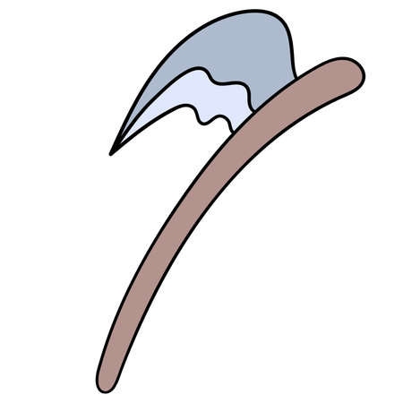 a large beheading knife. cartoon emoticon. doodle icon drawing, vector illustrationのイラスト素材