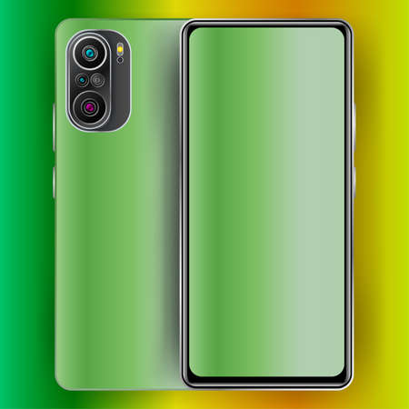 realistic smartphone design. three dimensions technology designのイラスト素材