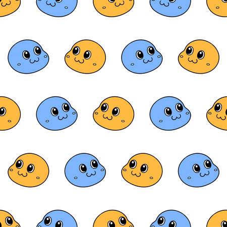 cute smile seamless pattern textile print. Great for summer vintage fabric, scrapbooking, wallpaper, giftwrap. repeat pattern background designのイラスト素材