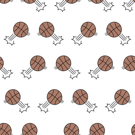 basketball sport seamless pattern textile print. Great for summer vintage fabric, scrapbooking, wallpaper, giftwrap. repeat pattern background designのイラスト素材