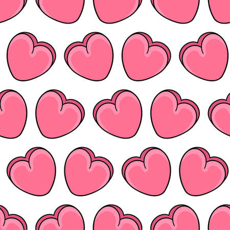 valentine love seamless pattern textile print. Great for summer vintage fabric, scrapbooking, wallpaper, giftwrap. repeat pattern background designのイラスト素材