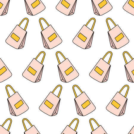 shopping bag seamless pattern textile print. Great for summer vintage fabric, scrapbooking, wallpaper, giftwrap. repeat pattern background designのイラスト素材