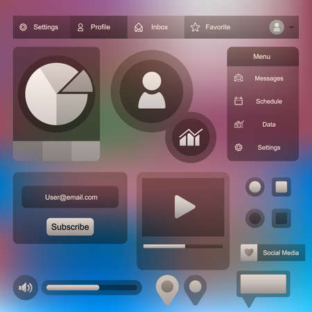 user interface account social media page. vector design user interface software application systemのイラスト素材