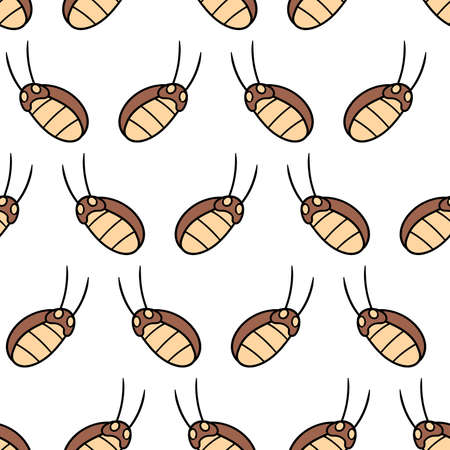 cockroach insect seamless pattern textile print. Great for summer vintage fabric, scrapbooking, wallpaper, giftwrap. repeat pattern background designのイラスト素材