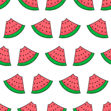 slice watermelon seamless pattern textile print. Great for summer vintage fabric, scrapbooking, wallpaper, giftwrap. repeat pattern background designのイラスト素材
