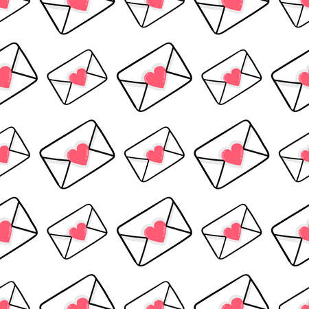 love letter seamless pattern textile print. Great for summer vintage fabric, scrapbooking, wallpaper, giftwrap. repeat pattern background designのイラスト素材