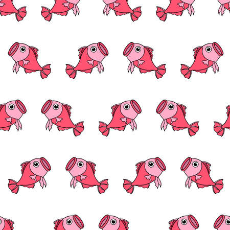 Koi fish seamless repeat pattern. background vector illustration.のイラスト素材