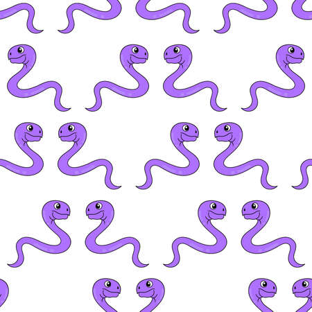 purple snake seamless repeat pattern. background vector illustration.のイラスト素材