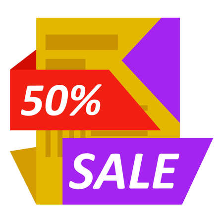 fifty percent Shopping Discount. flat banner promotion, vector illustrationのイラスト素材