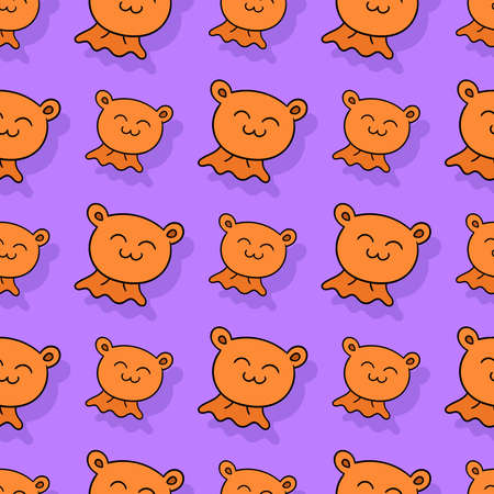 bear doll seamless repeat pattern. background vector illustration.のイラスト素材