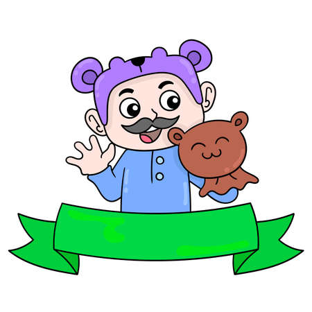 happy father day banner template that always makes his child happy, vector illustration art. doodle icon image kawaii.のイラスト素材