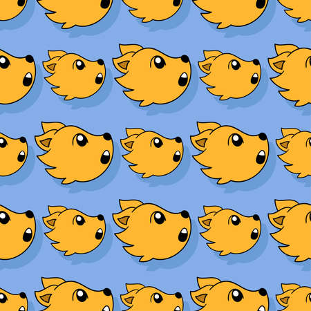 orange dog seamless repeat pattern. background vector illustration.