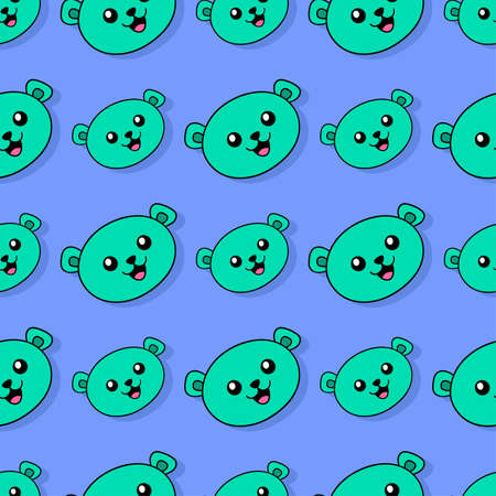 smile bear seamless repeat pattern. background vector illustration.のイラスト素材