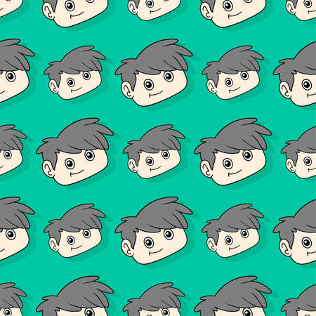 handsome boy seamless repeat pattern. background vector illustration.のイラスト素材