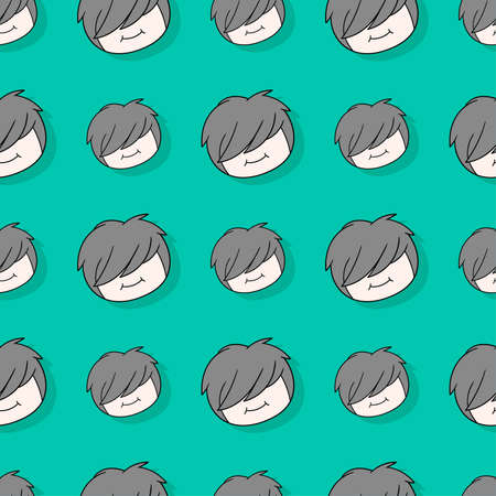 handsome cool boy seamless repeat pattern. background vector illustration.のイラスト素材