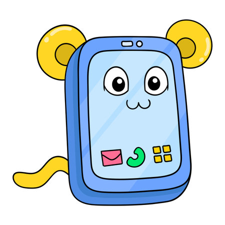 cute and sophisticated smartphone, vector illustration art. doodle icon image kawaii.のイラスト素材