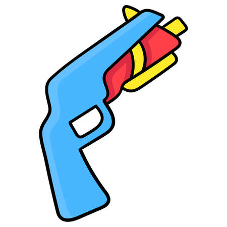 laser gun toy. cartoon emoticon. doodle icon drawing, vector illustrationのイラスト素材