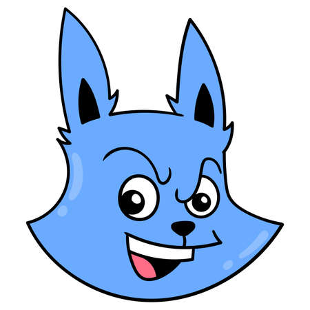 the head of the weasel looks arrogant arrogant, vector illustration carton emoticon. doodle icon drawingのイラスト素材