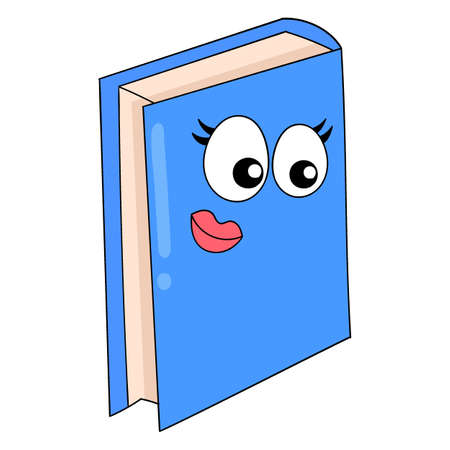 pretty face school textbook, vector illustration art. doodle icon image kawaii.のイラスト素材