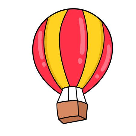 air balloon, cartoon emoticon. doodle icon drawing, vector illustrationのイラスト素材
