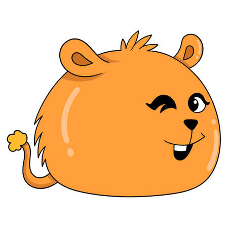 big fat cute animal, vector illustration art. doodle icon image kawaii.のイラスト素材