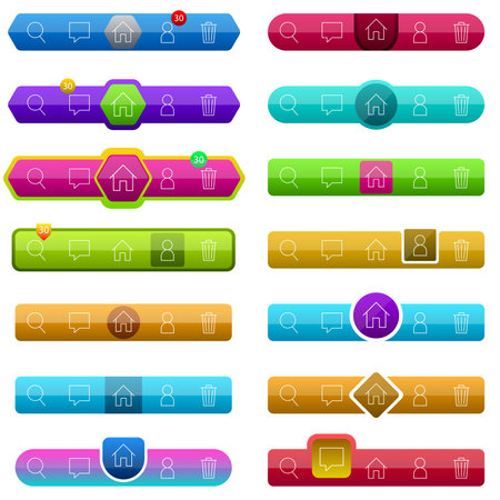 user interface mobile menu design app. vector design user interface software application systemのイラスト素材