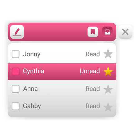 user interface pop up message chatting application, vector design illustrationのイラスト素材