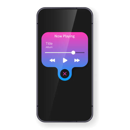 music player now playing pop up ui, vector design illustrationのイラスト素材