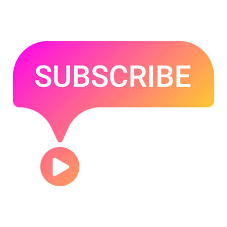 subscribe social media video player channel, icon drawing, vector illustrationのイラスト素材