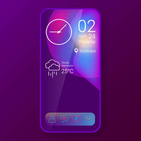 home screen ui design custom modifications wave, vector design illustrationのイラスト素材