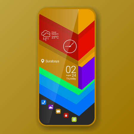 realistic smartphone user interface construction elegant theme design, vector design illustration