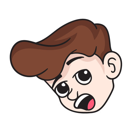 happy friendly smiling head boy avatar illustration. vector design illustration artのイラスト素材