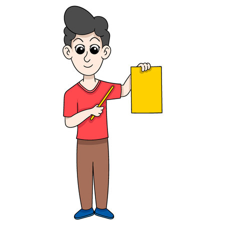 illustration of man carrying data analysis showing presentation. vector design illustration artのイラスト素材