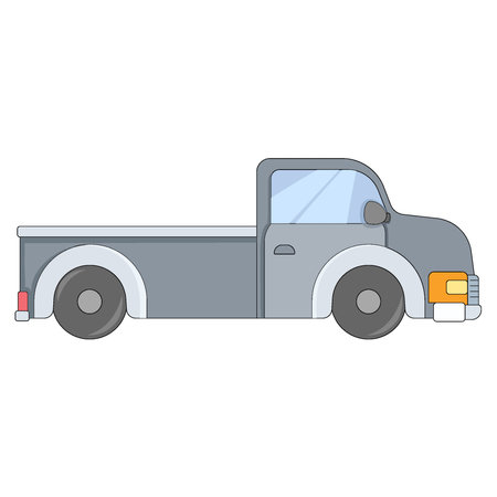 gray classic pickup truck image. vector design illustration artのイラスト素材
