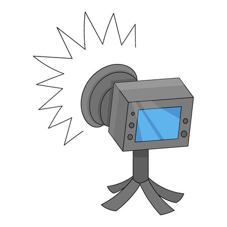 the camera is working taking photos and videos. vector design illustration artのイラスト素材