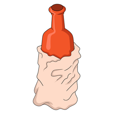 red beer bottle filled with delicious wine. vector design illustration artのイラスト素材